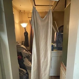 Tan saks fifth Avenue silk long night gown